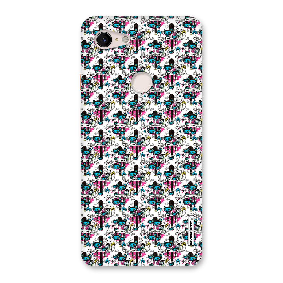 Blue Pink Pattern Back Case for Google Pixel 3 XL