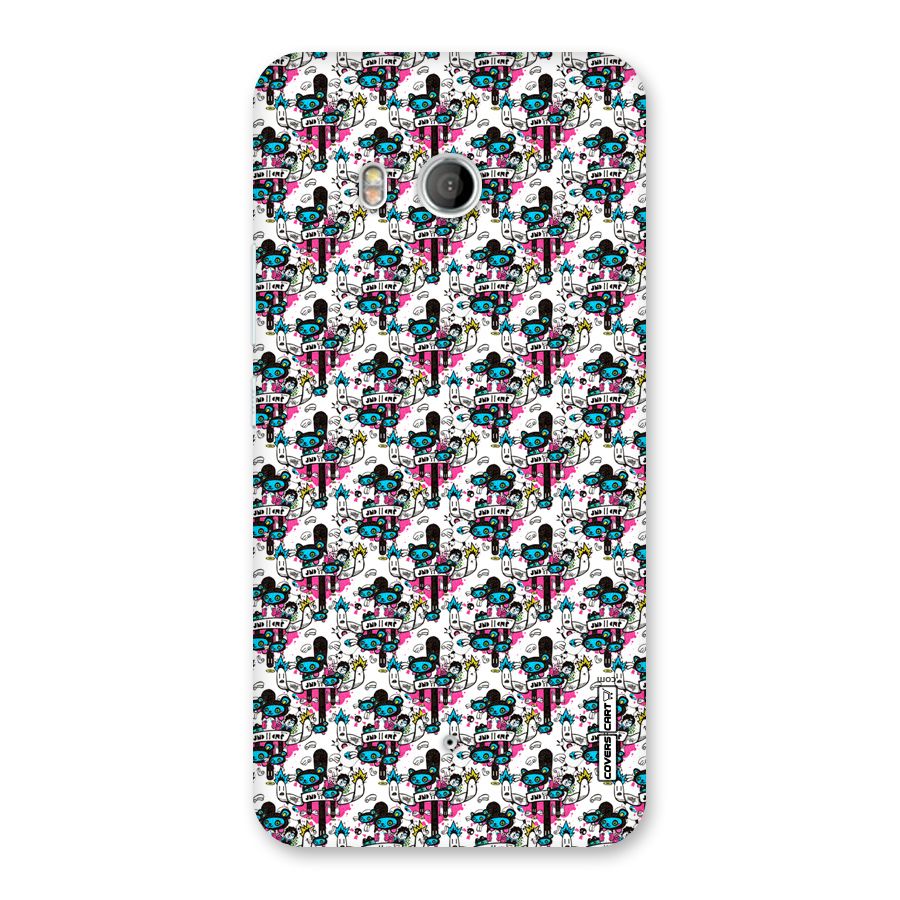 Blue Pink Pattern Back Case for HTC U11