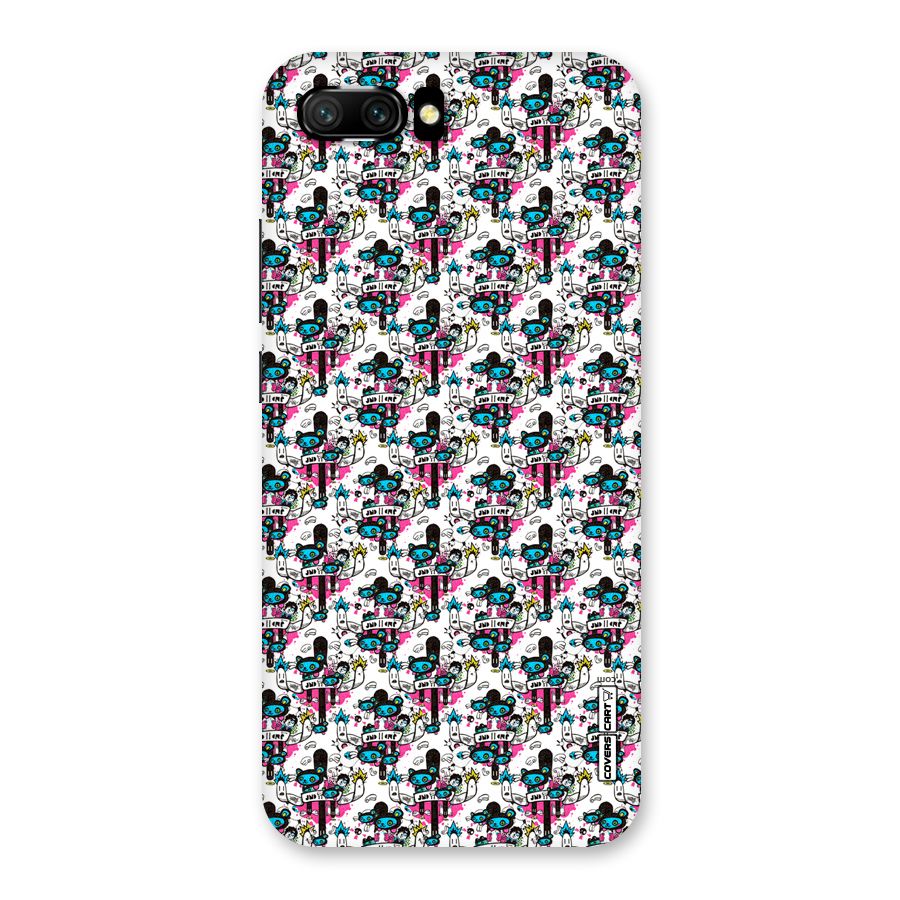 Blue Pink Pattern Back Case for Honor 10