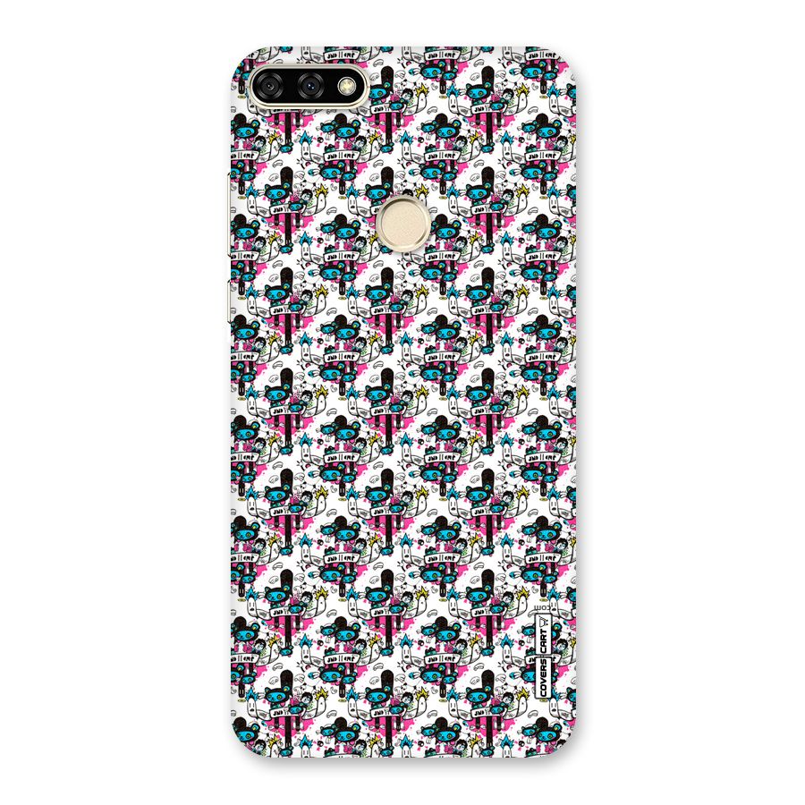 Blue Pink Pattern Back Case for Honor 7A