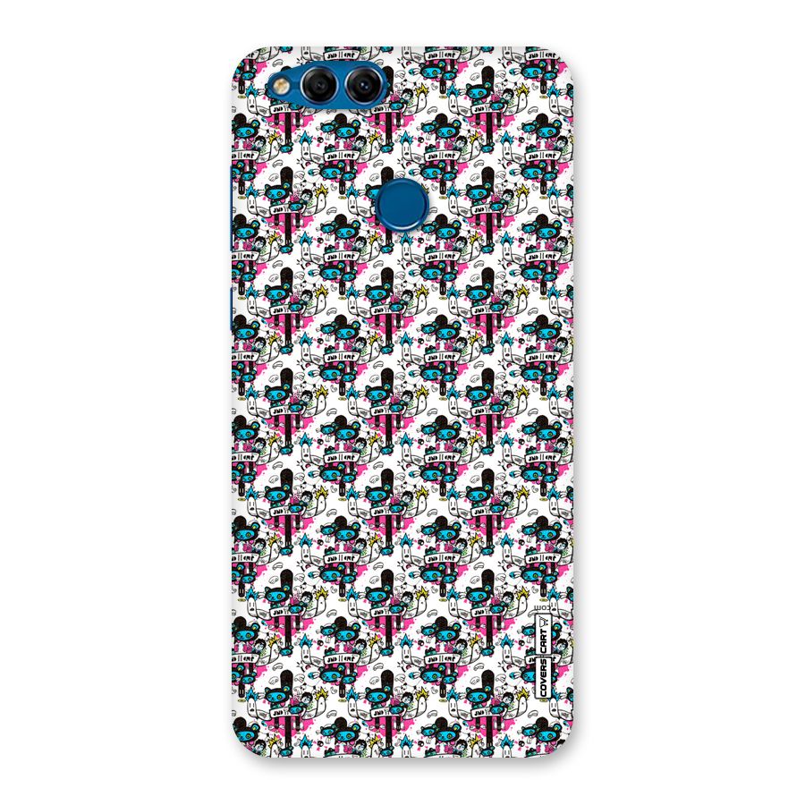 Blue Pink Pattern Back Case for Honor 7X