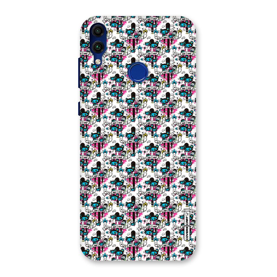 Blue Pink Pattern Back Case for Honor 8C