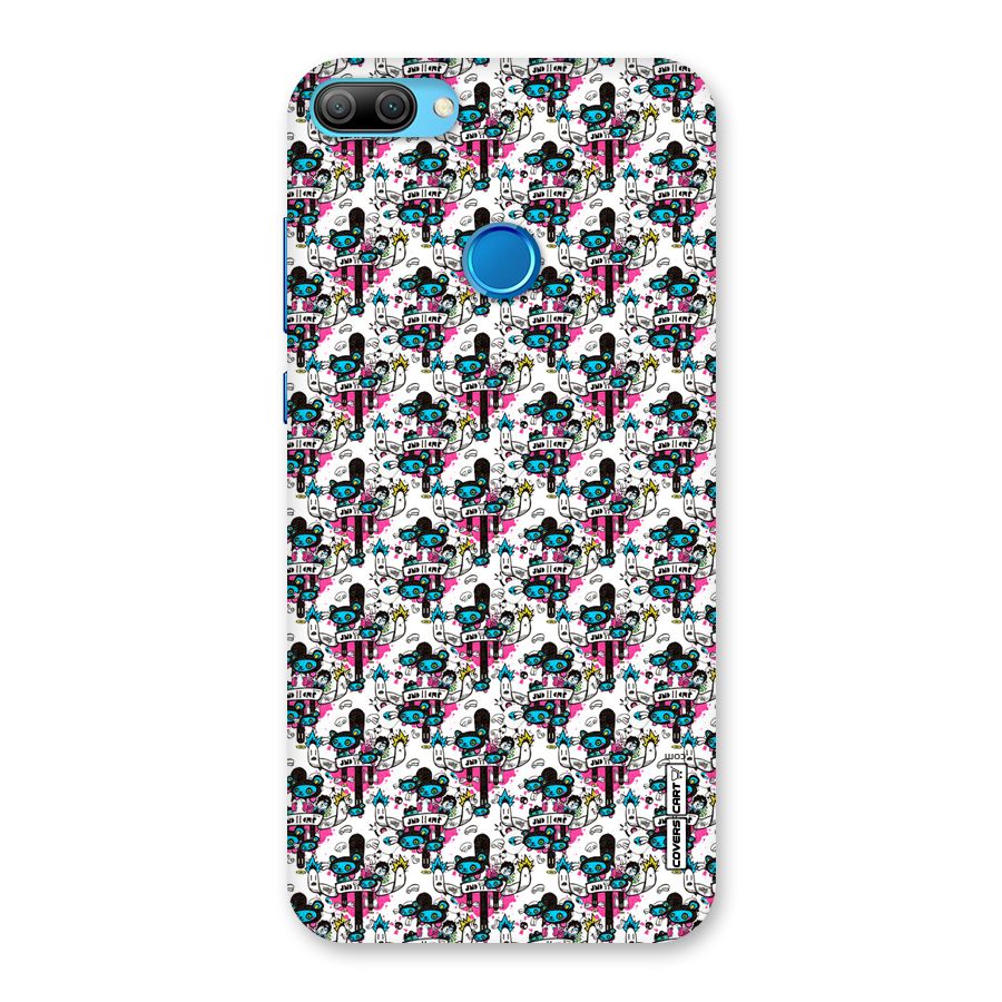 Blue Pink Pattern Back Case for Honor 9N