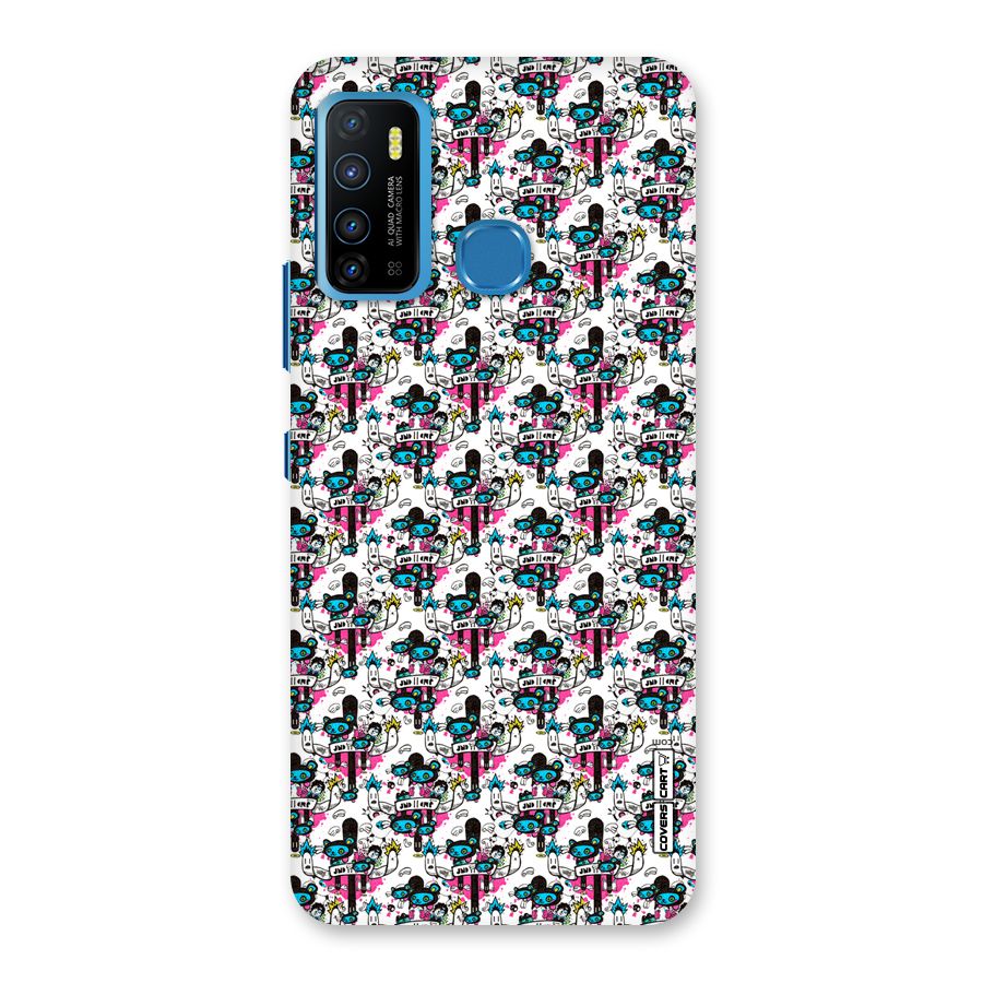 Blue Pink Pattern Back Case for Infinix Hot 9