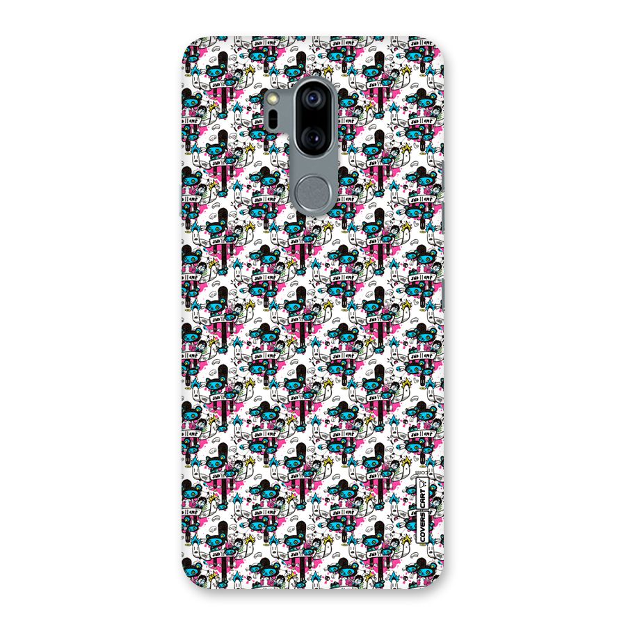 Blue Pink Pattern Back Case for LG G7