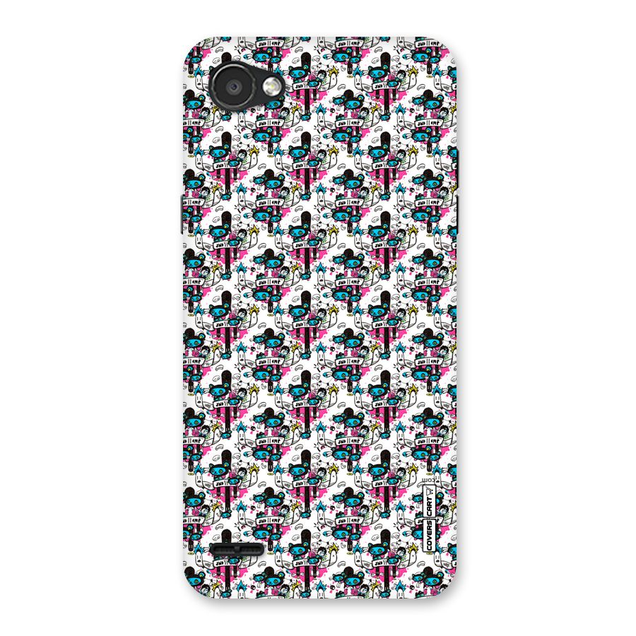 Blue Pink Pattern Back Case for LG Q6