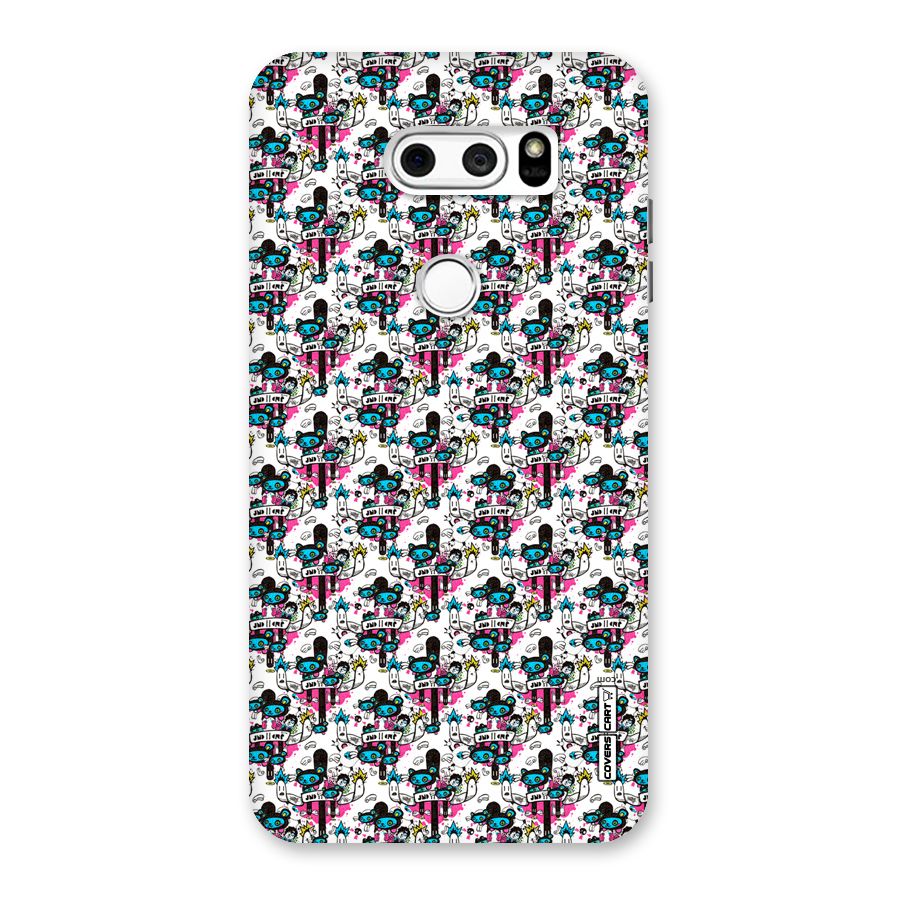 Blue Pink Pattern Back Case for LG V30