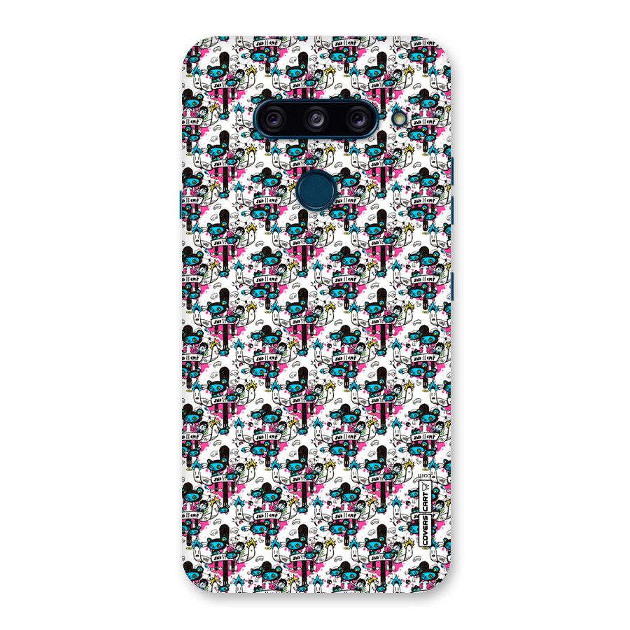 Blue Pink Pattern Back Case for LG  V40 ThinQ