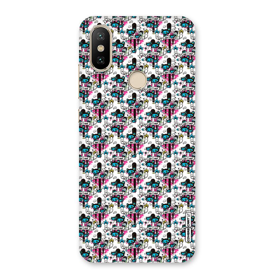 Blue Pink Pattern Back Case for Mi A2