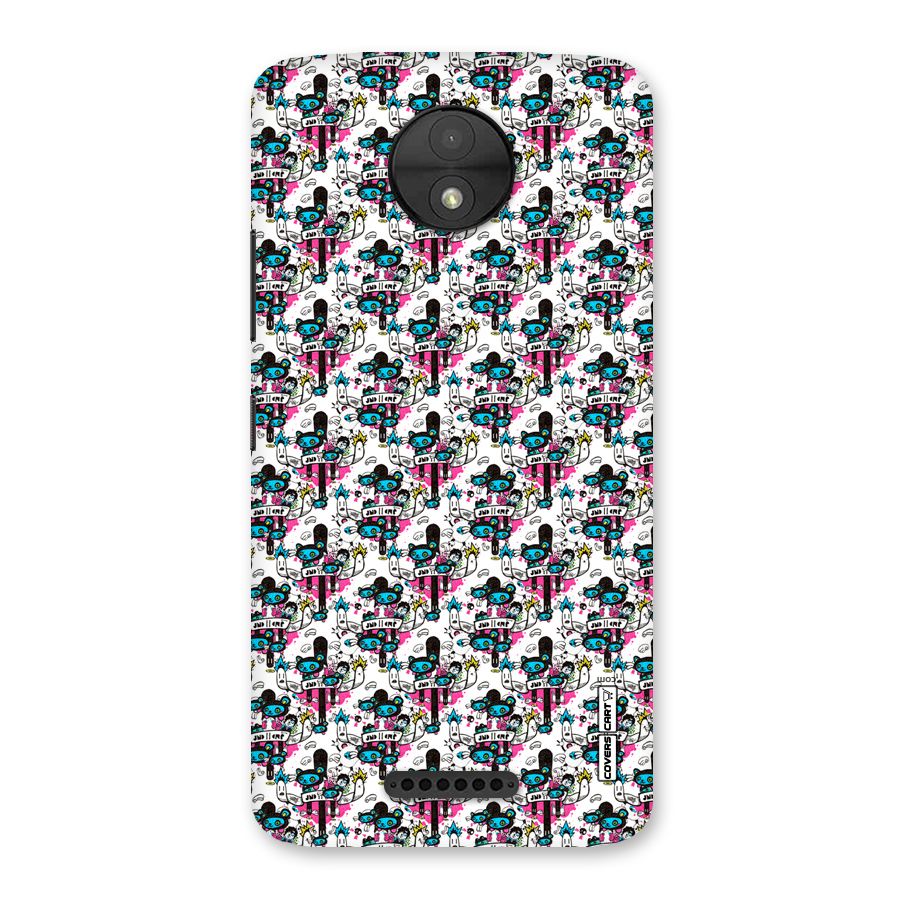 Blue Pink Pattern Back Case for Moto C