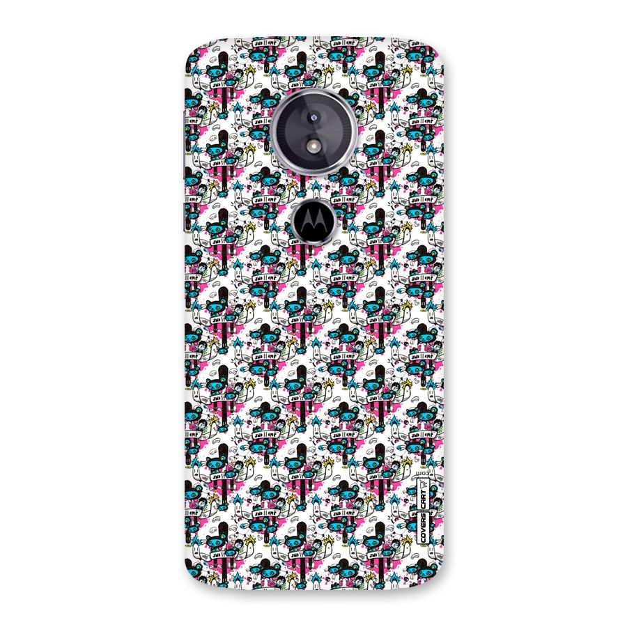 Blue Pink Pattern Back Case for Moto E5