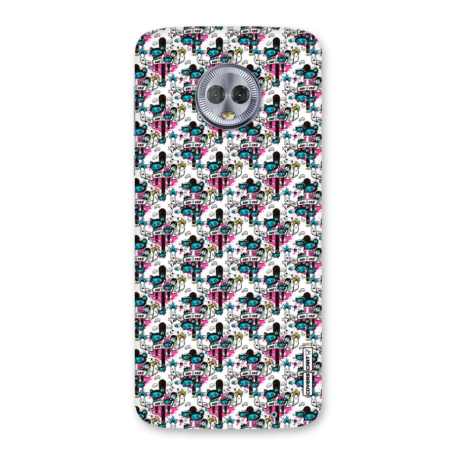 Blue Pink Pattern Back Case for Moto G6 Plus
