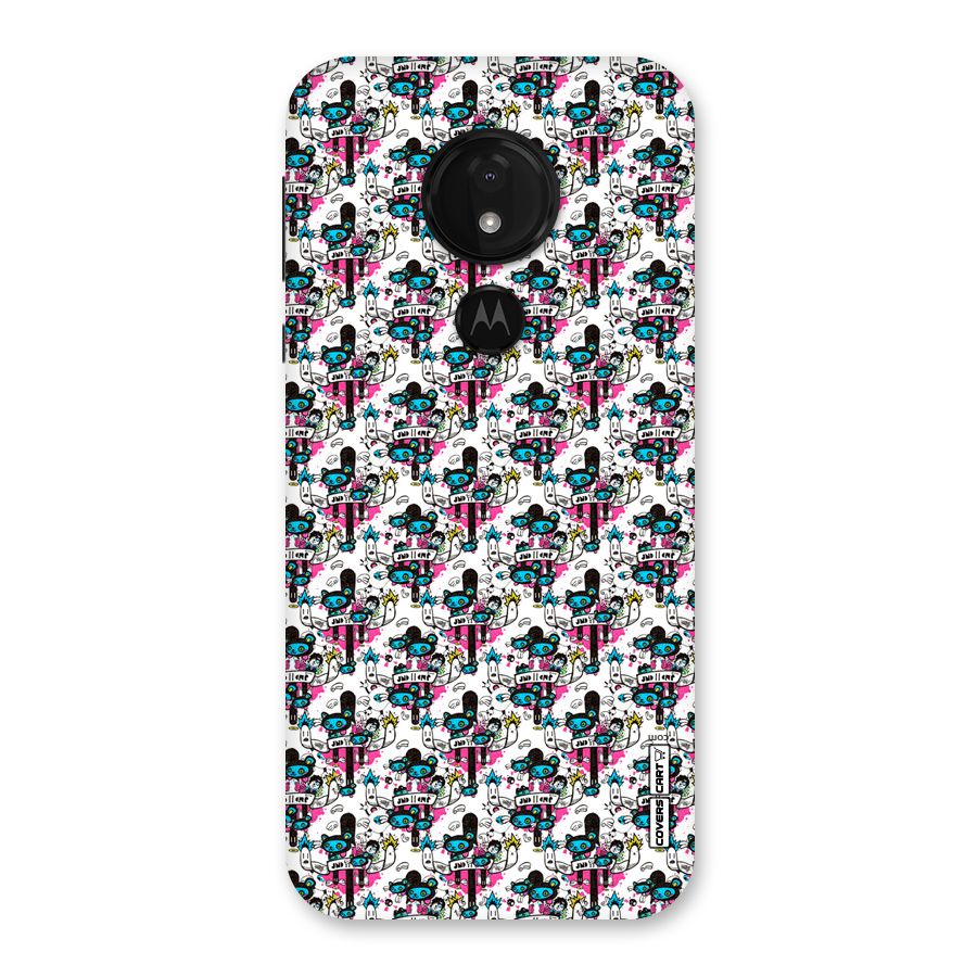 Blue Pink Pattern Back Case for Moto G7 Power