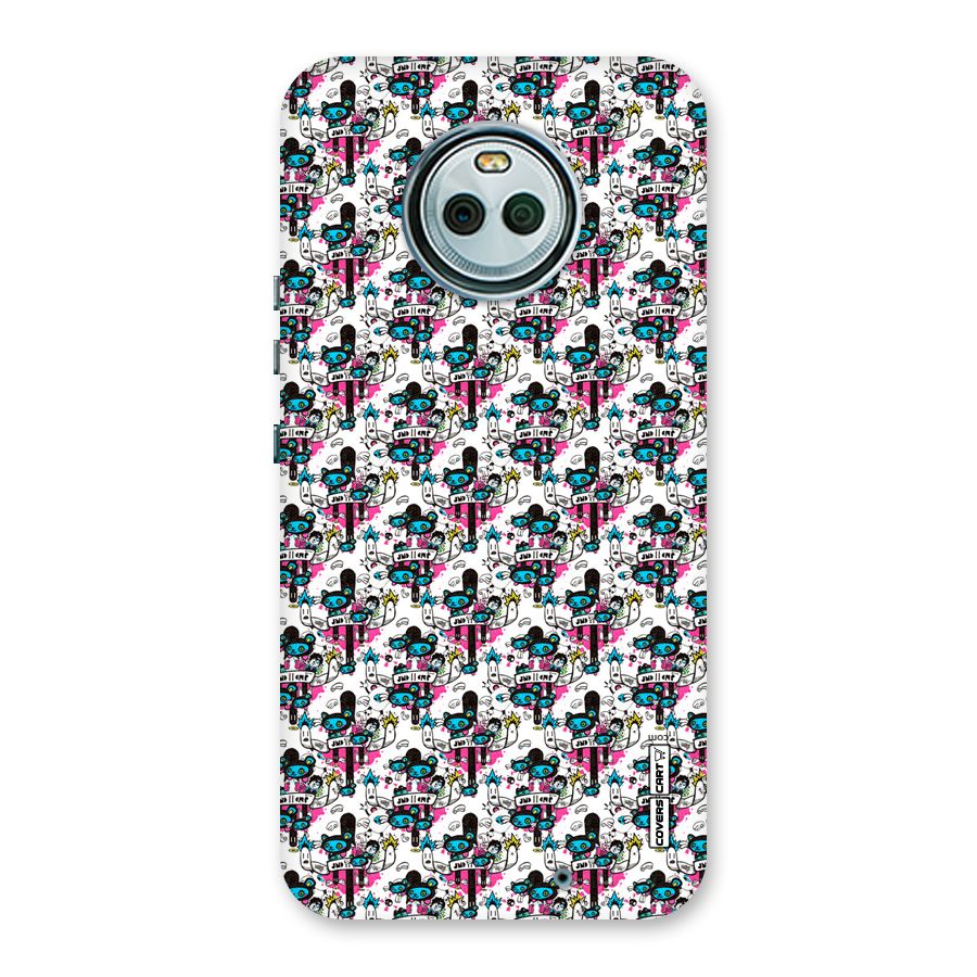 Blue Pink Pattern Back Case for Moto X4