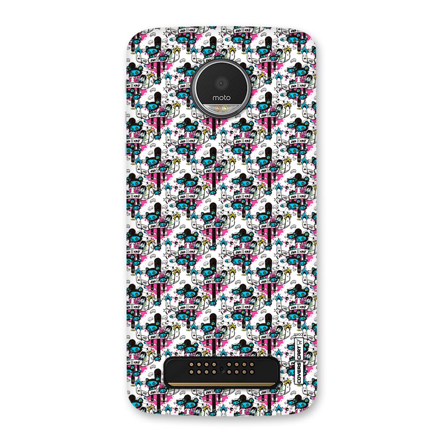 Blue Pink Pattern Back Case for Moto Z Play