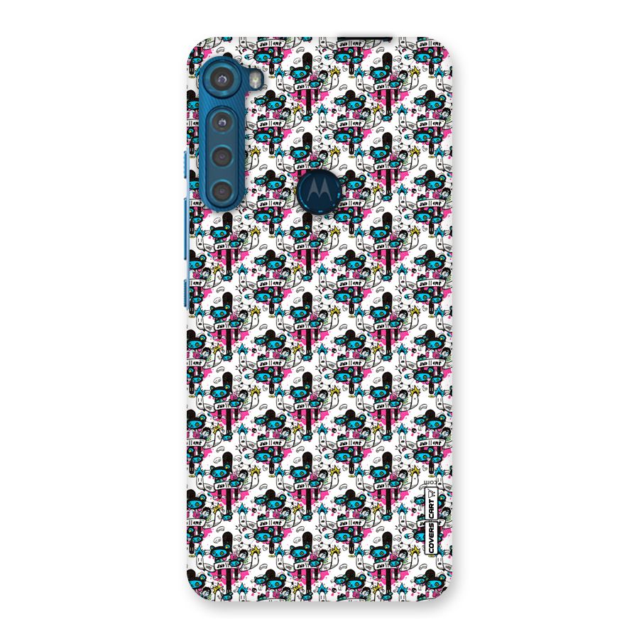 Blue Pink Pattern Back Case for Motorola One Fusion Plus