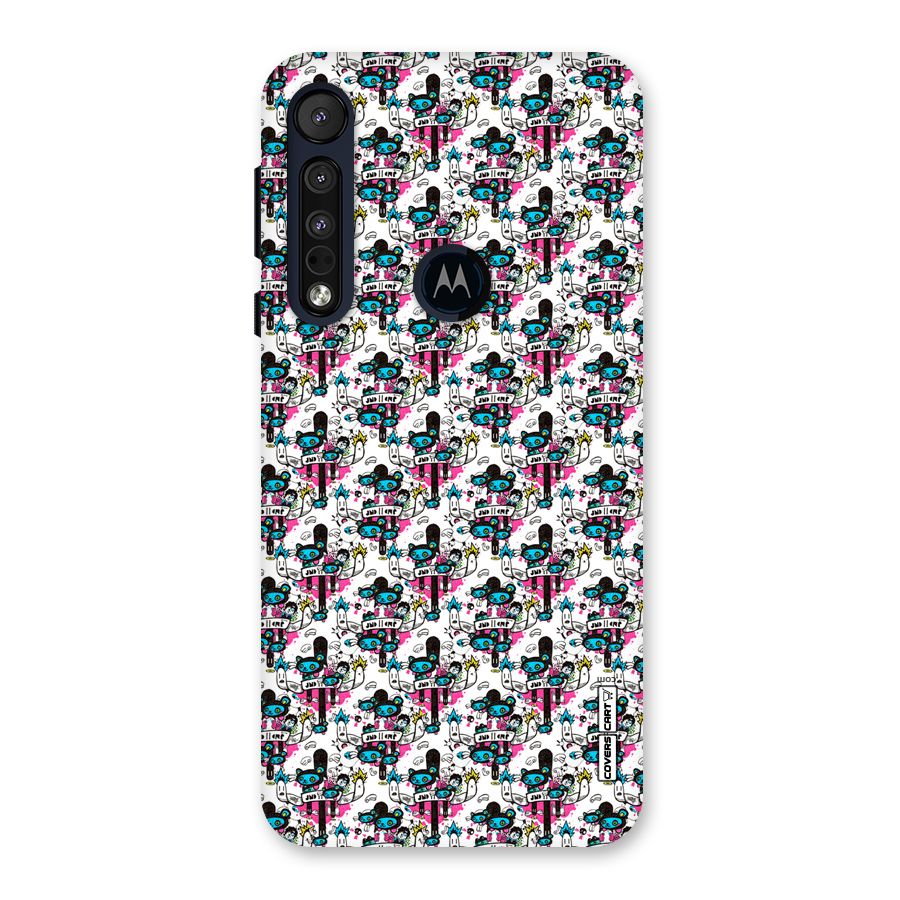 Blue Pink Pattern Back Case for Motorola One Macro