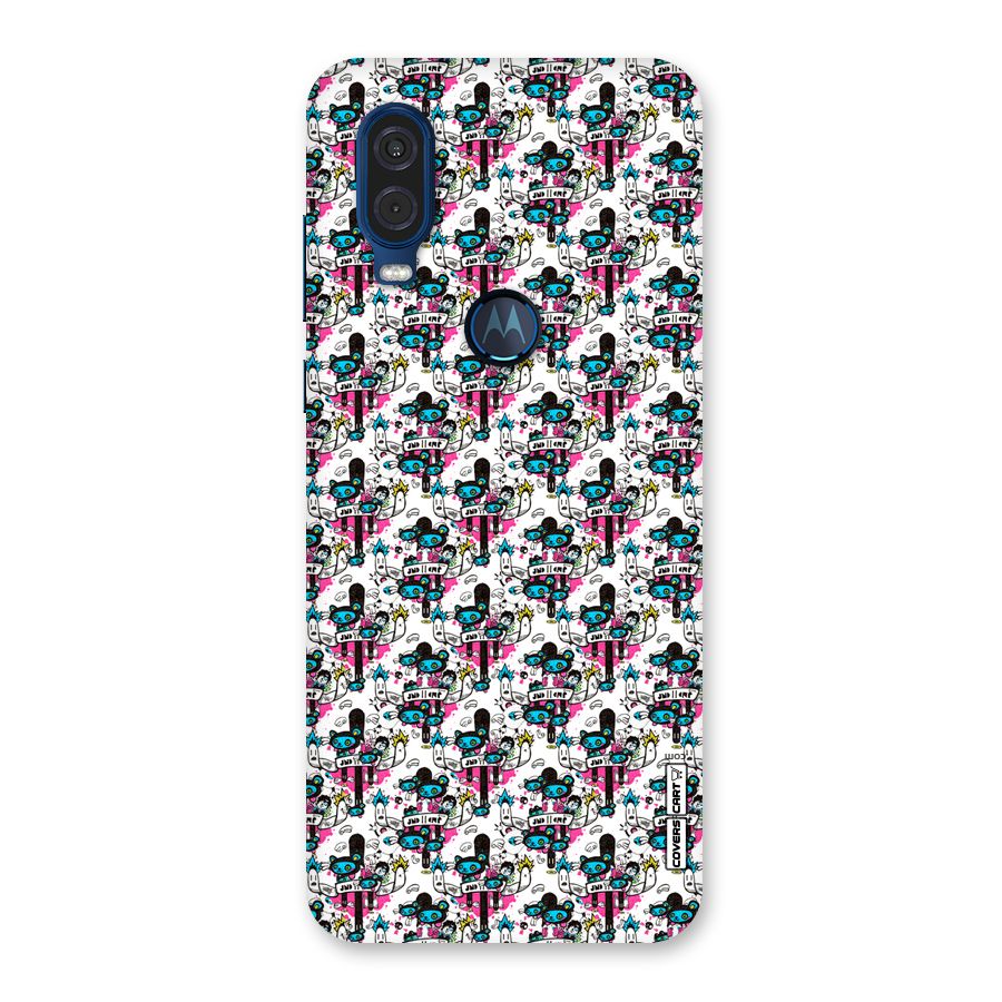 Blue Pink Pattern Back Case for Motorola One Vision