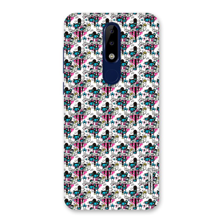 Blue Pink Pattern Back Case for Nokia 5.1 Plus