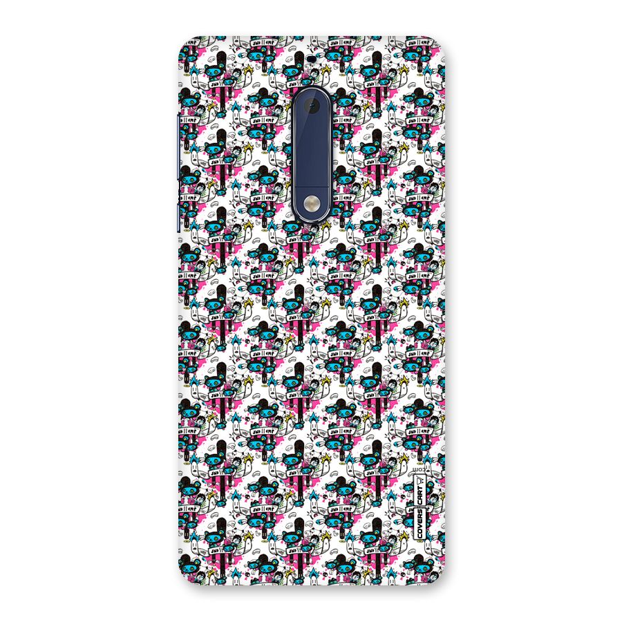Blue Pink Pattern Back Case for Nokia 5