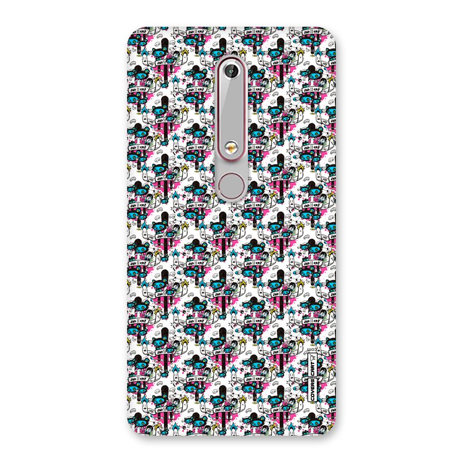 Blue Pink Pattern Back Case for Nokia 6.1