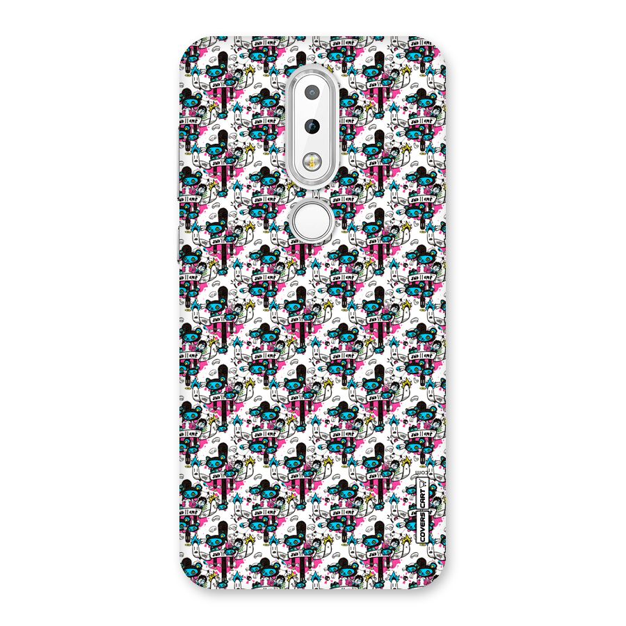Blue Pink Pattern Back Case for Nokia 6.1 Plus