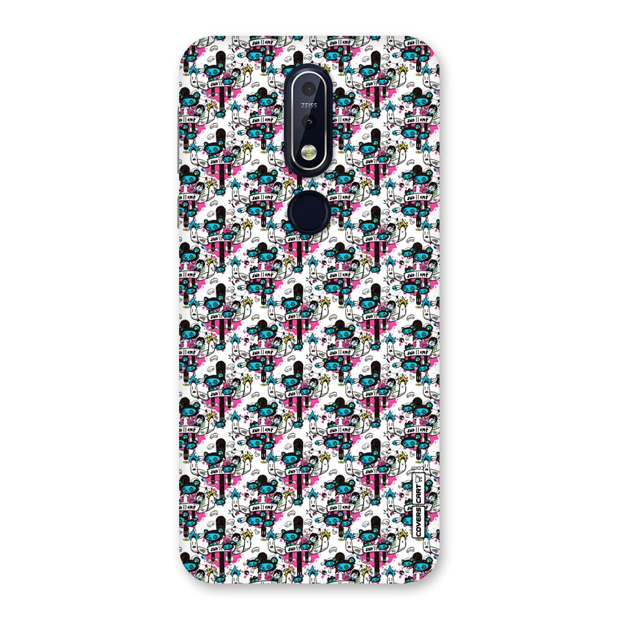 Blue Pink Pattern Back Case for Nokia 7.1