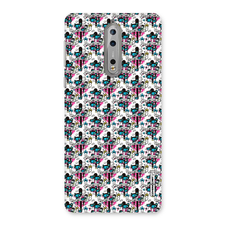 Blue Pink Pattern Back Case for Nokia 8