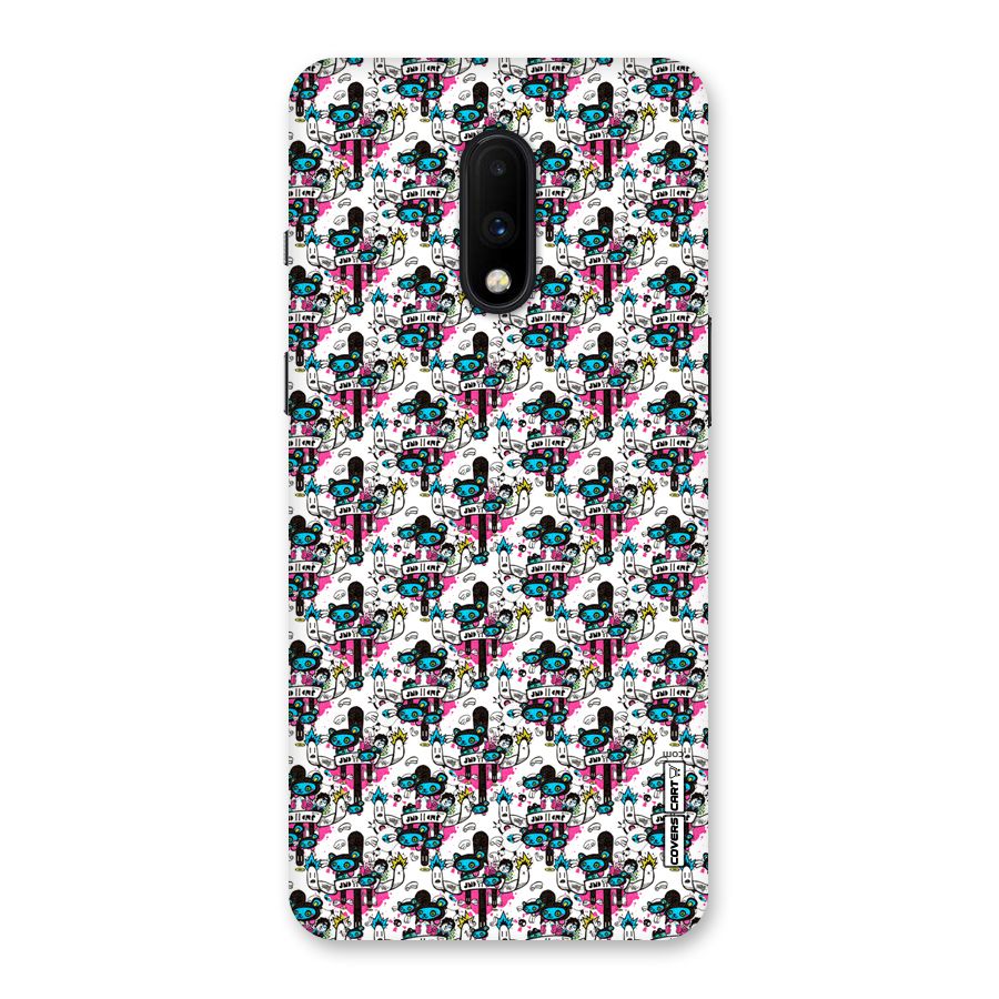 Blue Pink Pattern Back Case for OnePlus 7