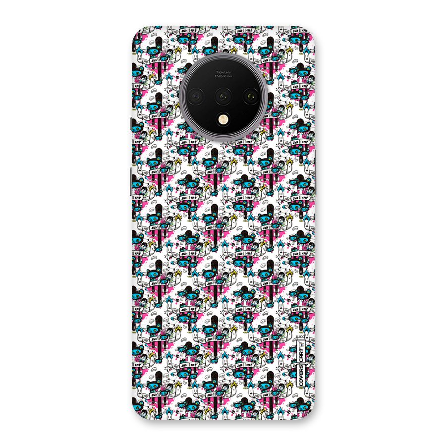 Blue Pink Pattern Back Case for OnePlus 7T