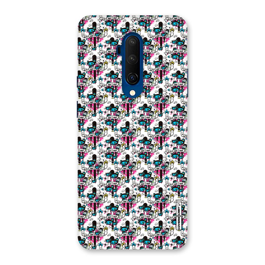 Blue Pink Pattern Back Case for OnePlus 7T Pro