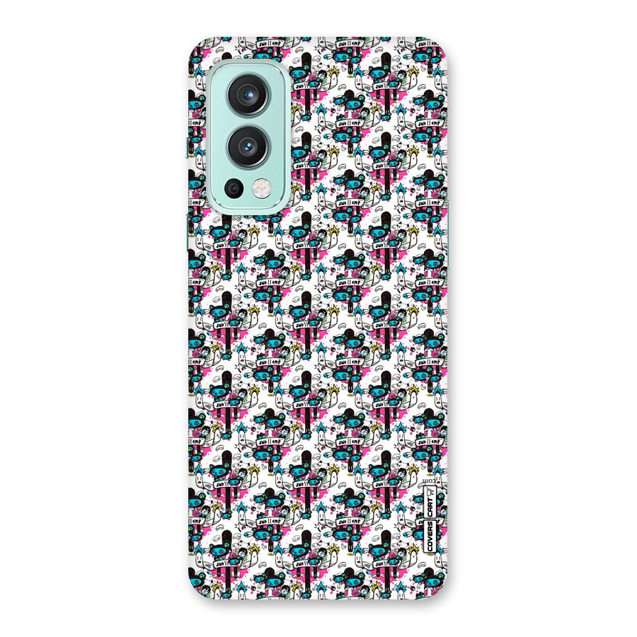 Blue Pink Pattern Back Case for OnePlus Nord 2 5G