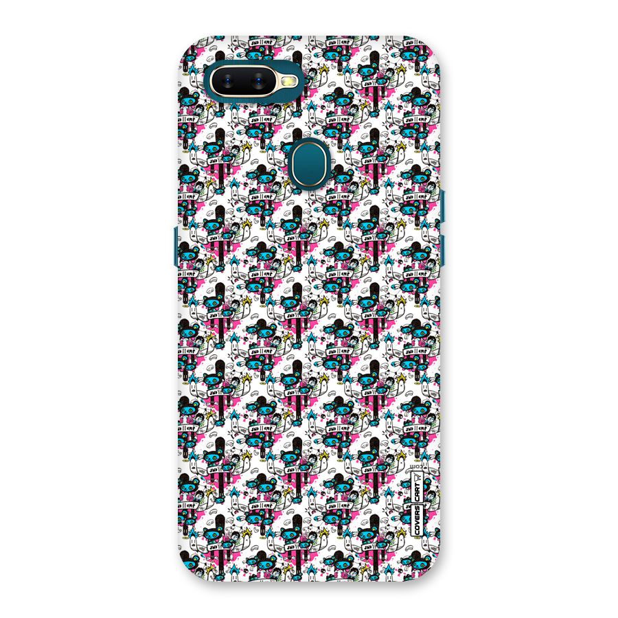 Blue Pink Pattern Back Case for Oppo A11k