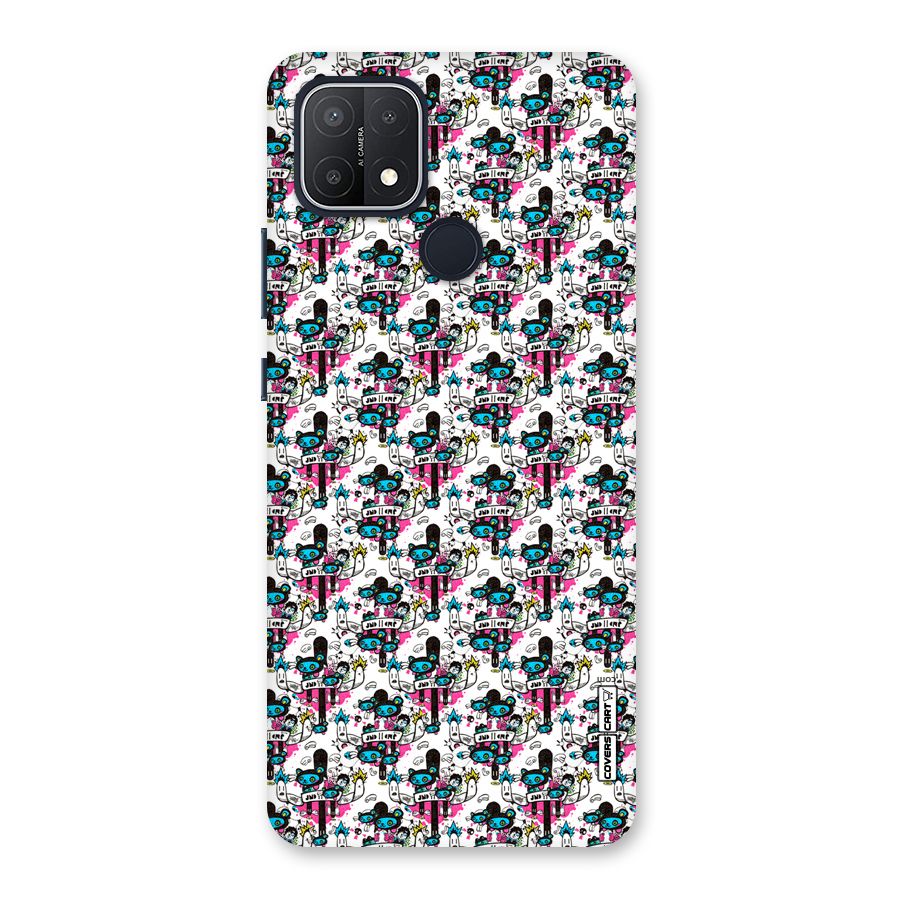 Blue Pink Pattern Back Case for Oppo A15