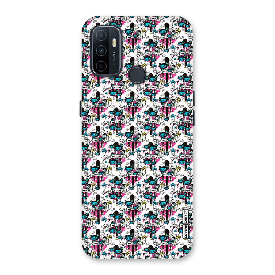 Blue Pink Pattern Back Case for Oppo A32