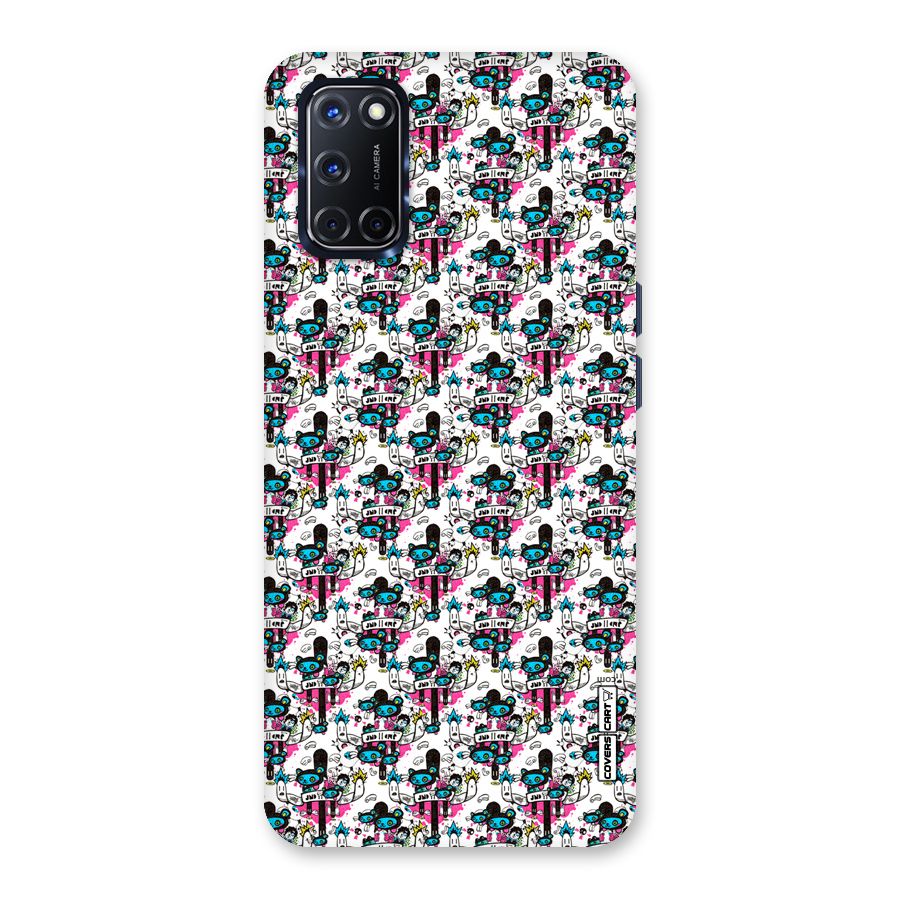 Blue Pink Pattern Back Case for Oppo A52