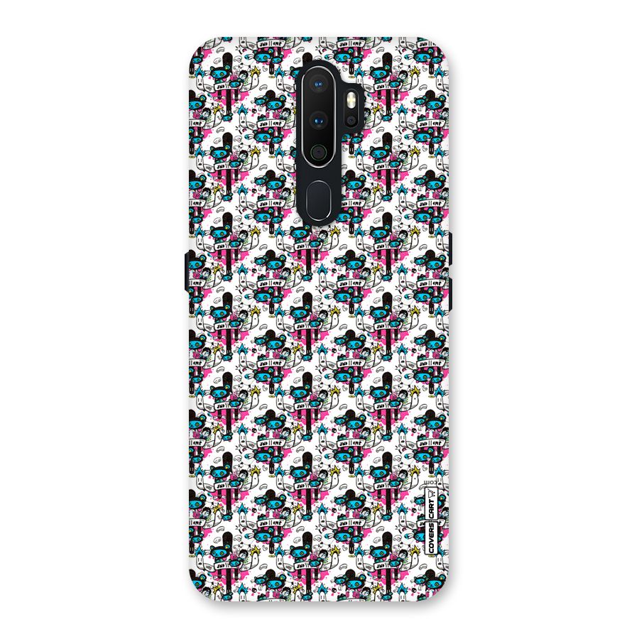 Blue Pink Pattern Back Case for Oppo A5 (2020)