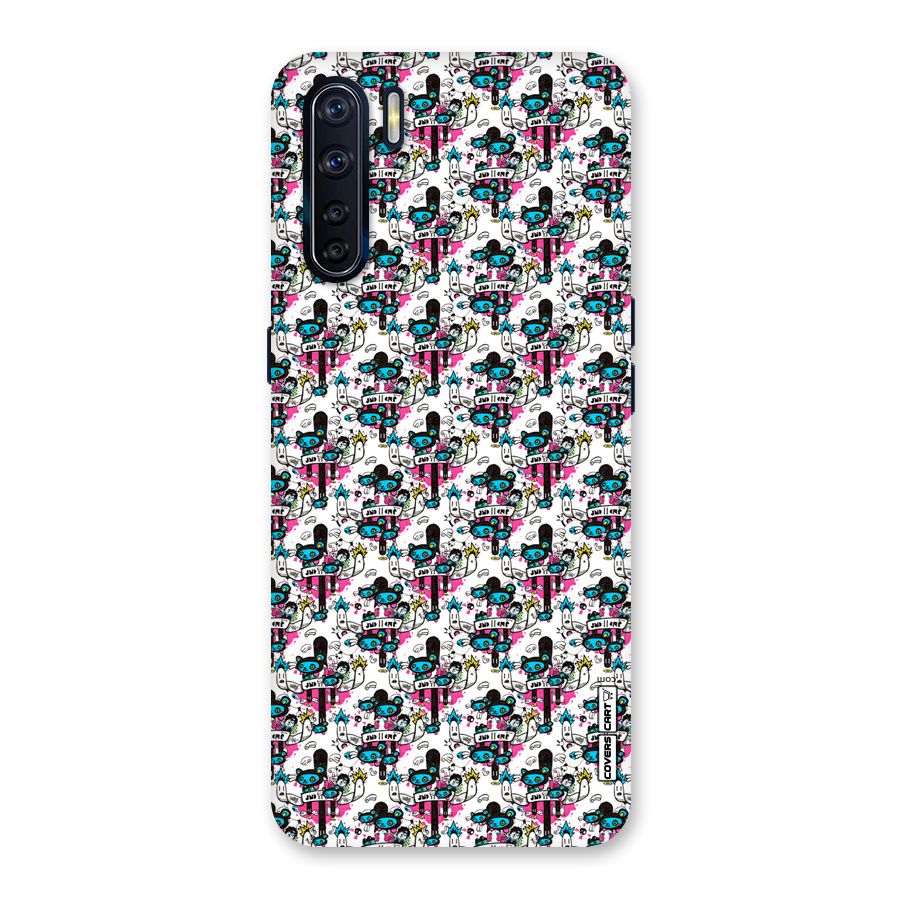 Blue Pink Pattern Back Case for Oppo F15