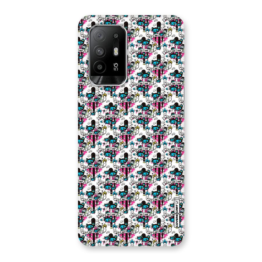 Blue Pink Pattern Back Case for Oppo F19 Pro Plus 5G