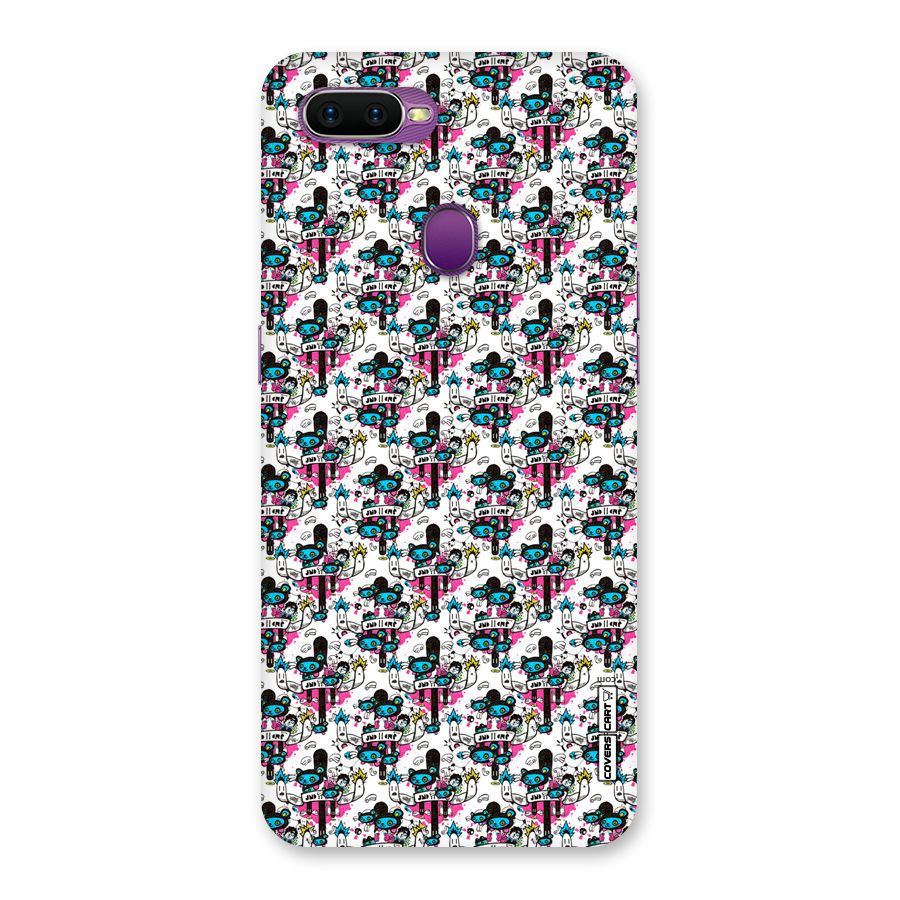 Blue Pink Pattern Back Case for Oppo F9