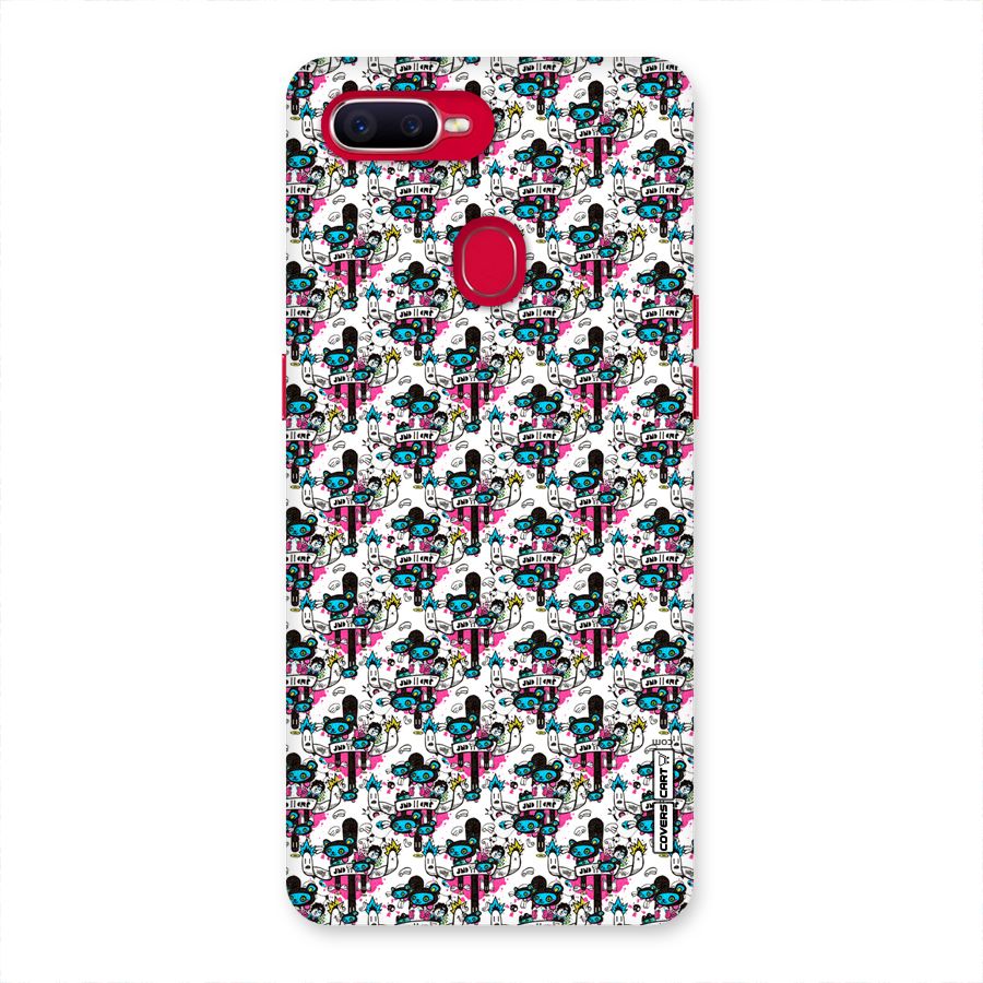 Blue Pink Pattern Back Case for Oppo F9 Pro