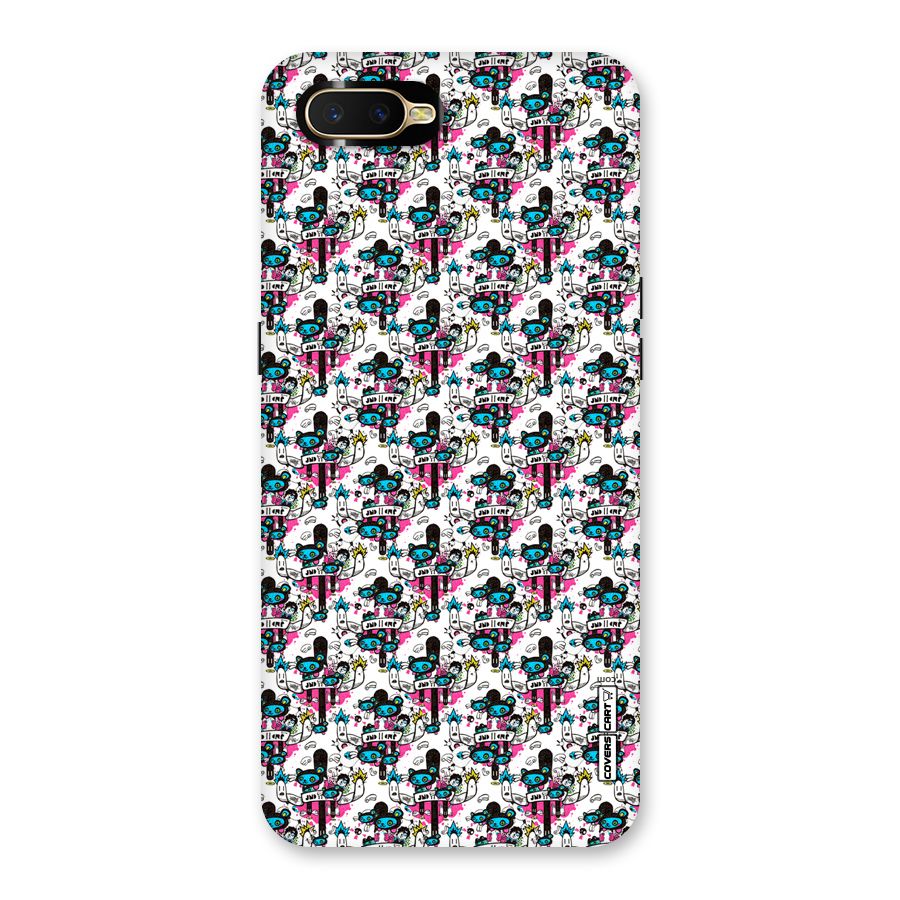 Blue Pink Pattern Back Case for Oppo K1