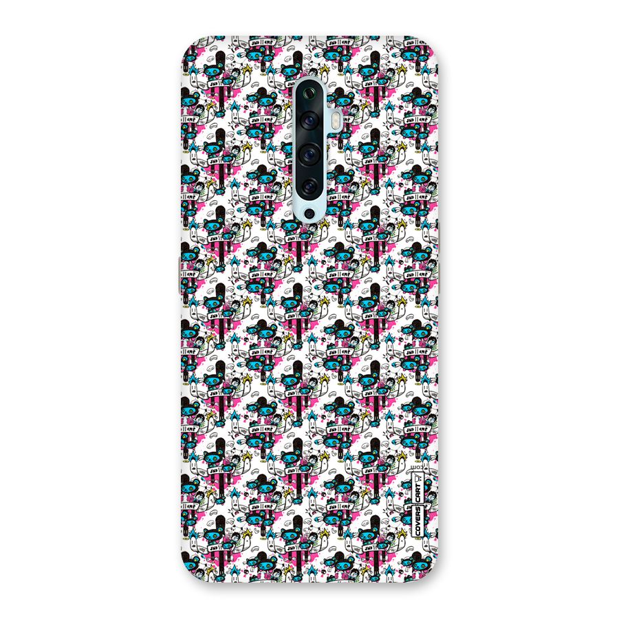 Blue Pink Pattern Back Case for Oppo Reno2 F