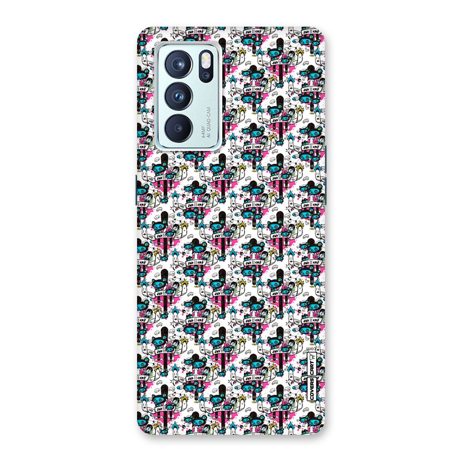 Blue Pink Pattern Back Case for Oppo Reno6 Pro 5G