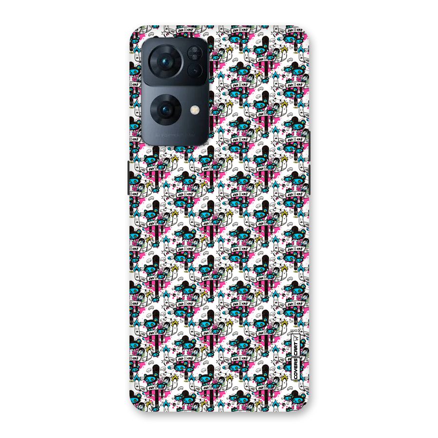 Blue Pink Pattern Back Case for Oppo Reno7 Pro 5G