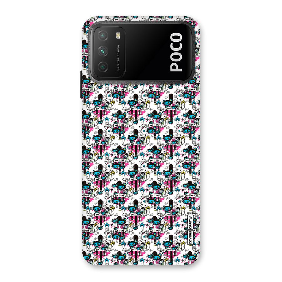 Blue Pink Pattern Back Case for Poco M3