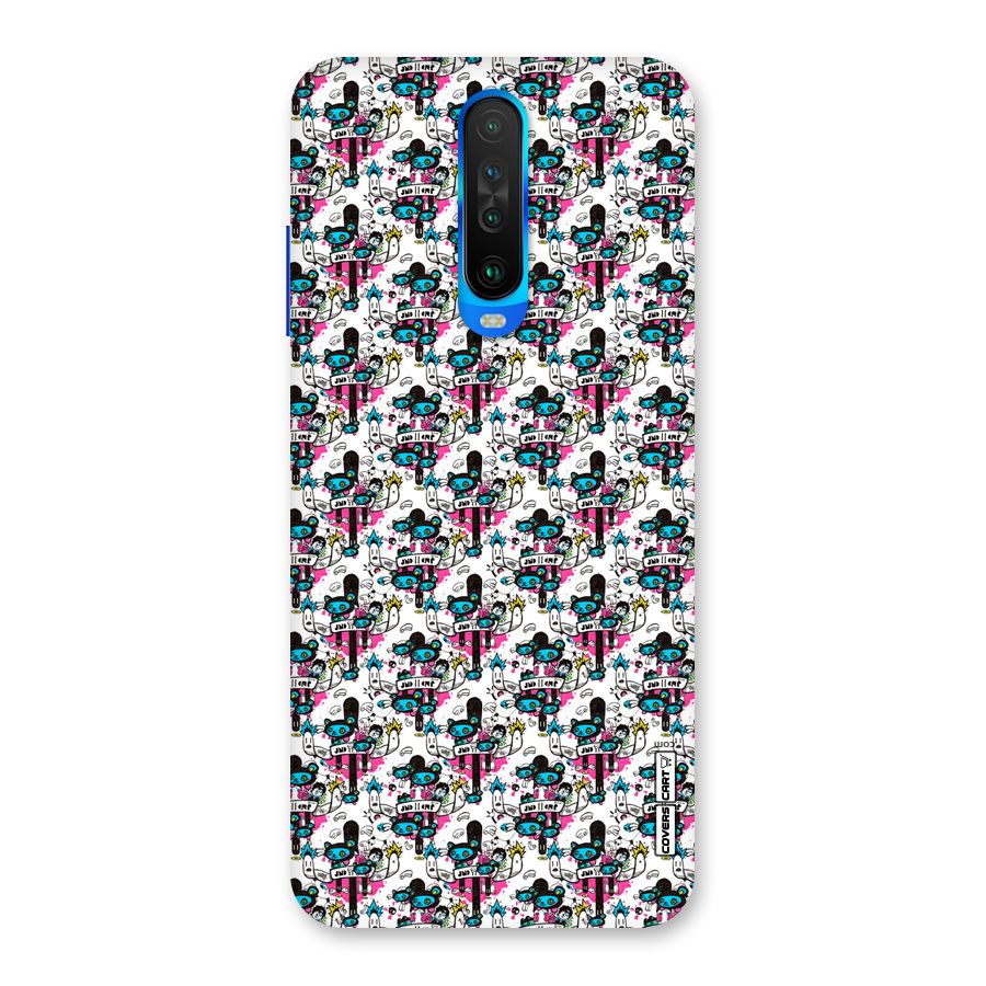 Blue Pink Pattern Back Case for Poco X2