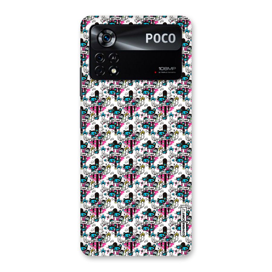 Blue Pink Pattern Back Case for Poco X4 Pro 5G