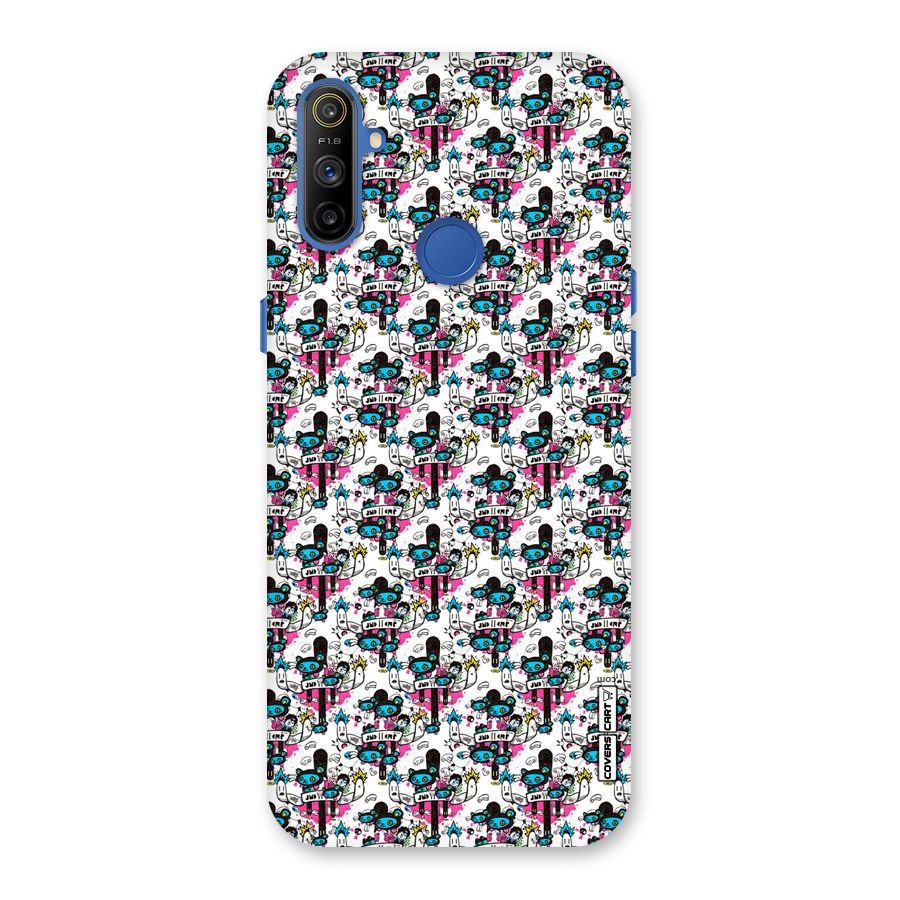 Blue Pink Pattern Back Case for Realme Narzo 10A