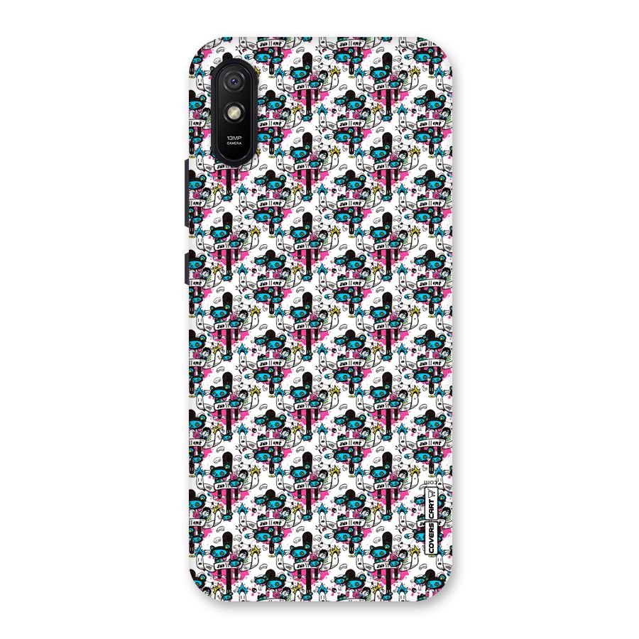 Blue Pink Pattern Back Case for Redmi 9i